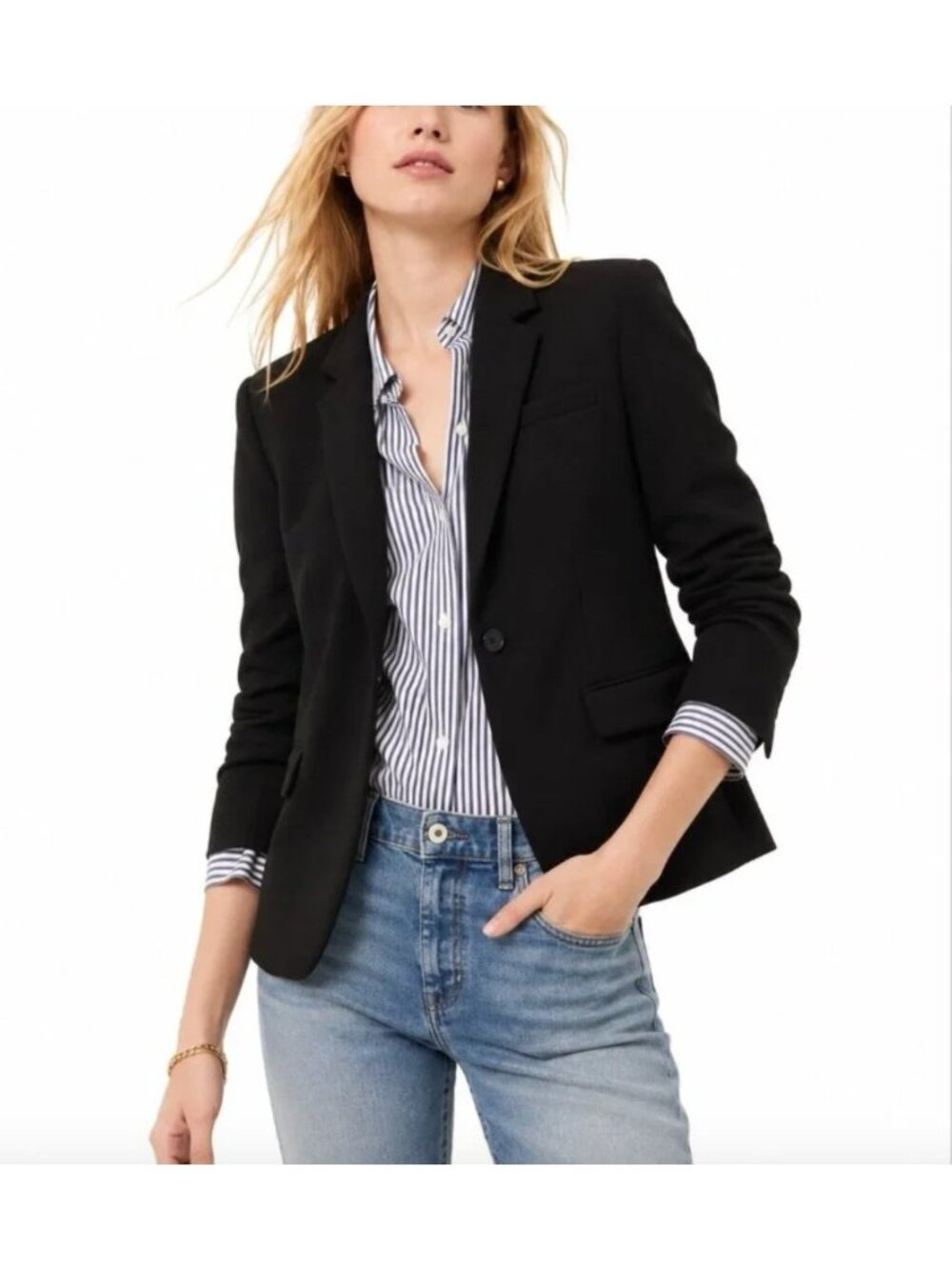 J. Crew Black Regents Blazer in Four Season Stretch Women's Size 14